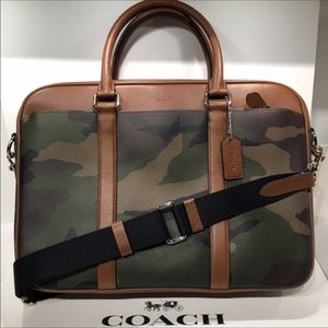 Coach Camo Slim Briefcase Messenger Bag